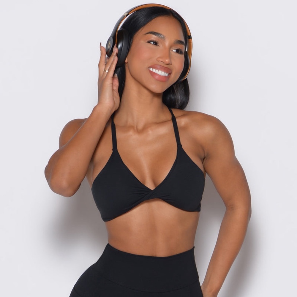 Bombshell Sportswear Twist mini bra in black size XL
